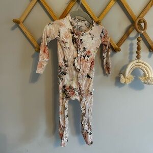 Posh Peanut Pink Floral Kids Footie